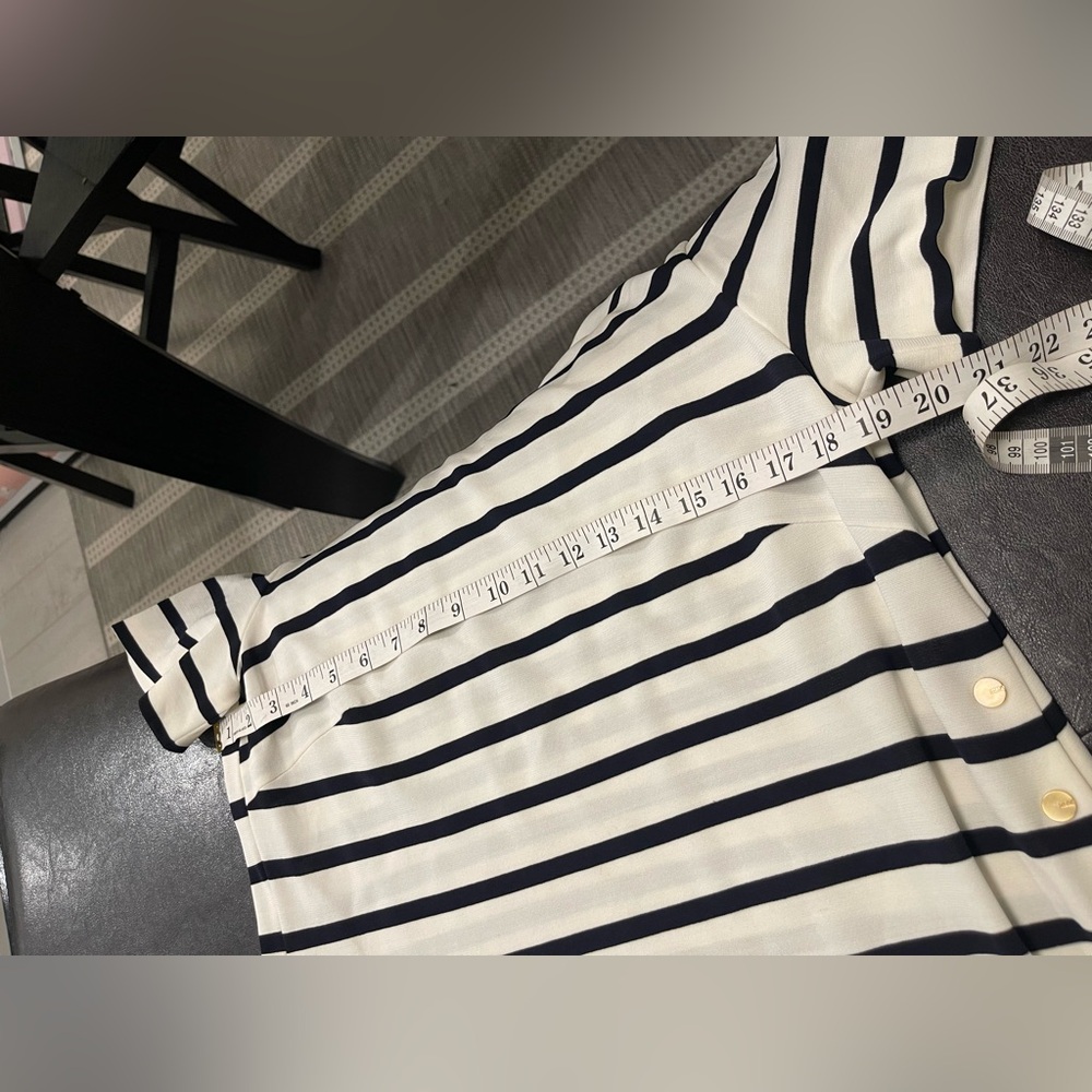 ESCADA Striped Side Snap Button Tunic blouse 42 - Picture 5 of 7